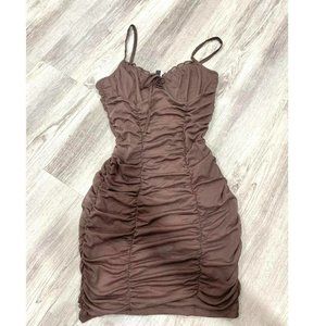 scrunched mini dress